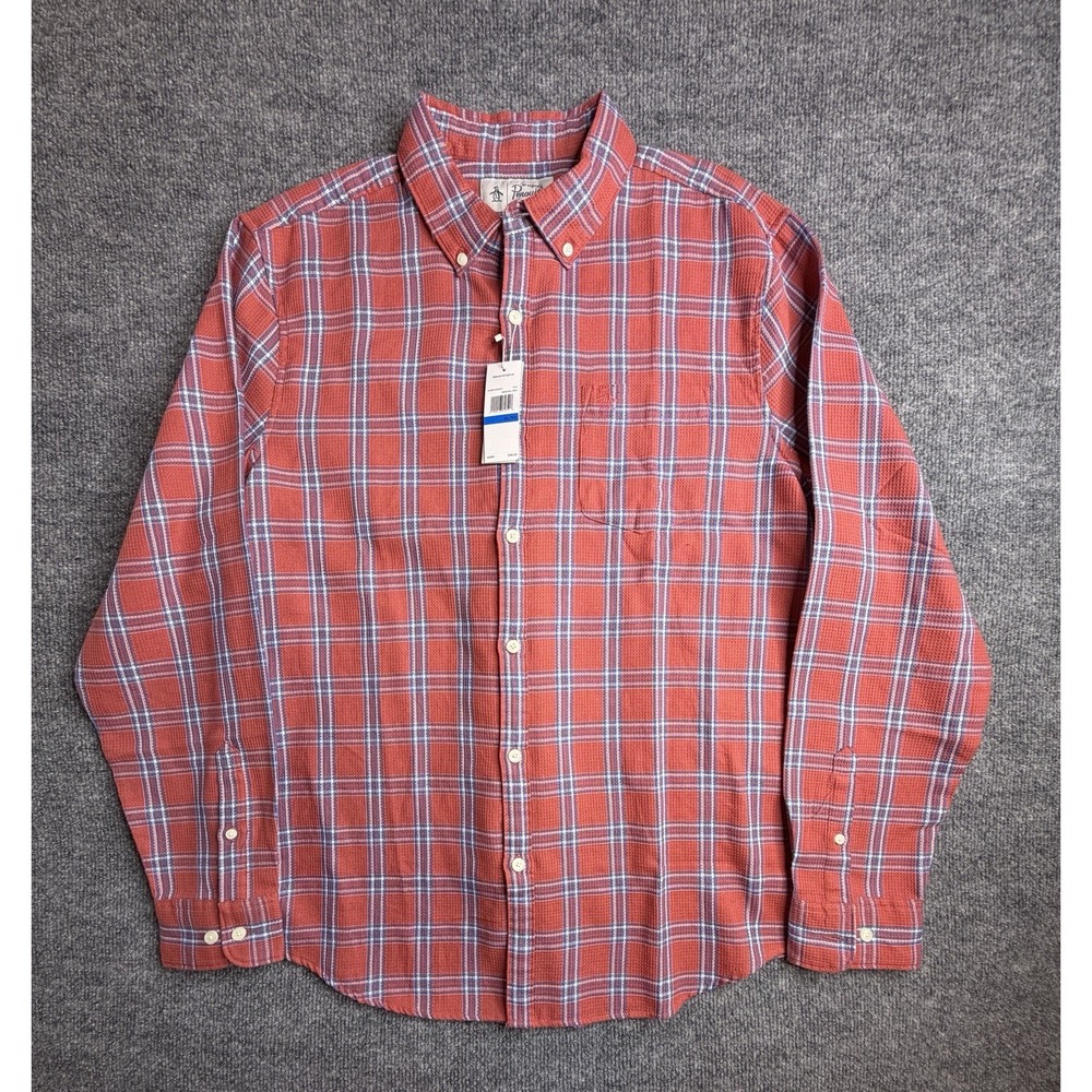 Penguin by MunsingWear‎ Dress Shirt Flannel XL Classic Fit Long Sleeve Plaid